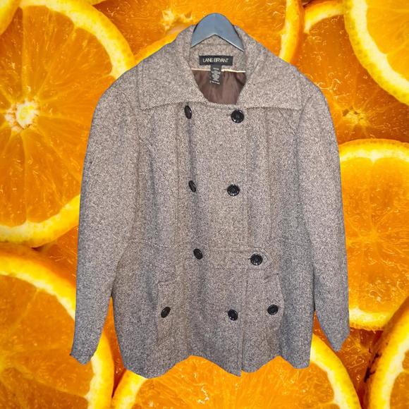 Lane Bryant Double Breasted Wool Blend Tweed‎ Coat Size 22/24 - Picture 1 of 6